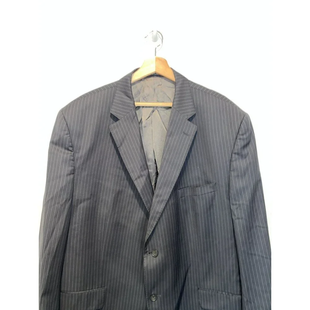 LORO PIANA Mens 100% Wool  Pinstripe Suit Jacket Blazer 2-Button Classic Fit 50